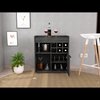Tuhome Lyon Bar Cabinet, Six Cubbies, Cabinet With Divisions, Two Concealed Shelves, Light Gray BLI6473